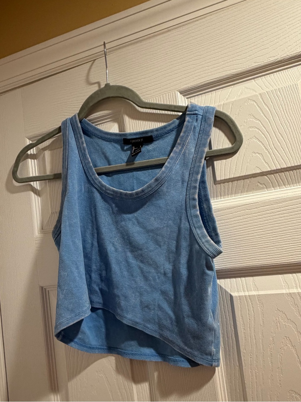 Forever 21 Light Blue Cropped Tank Top